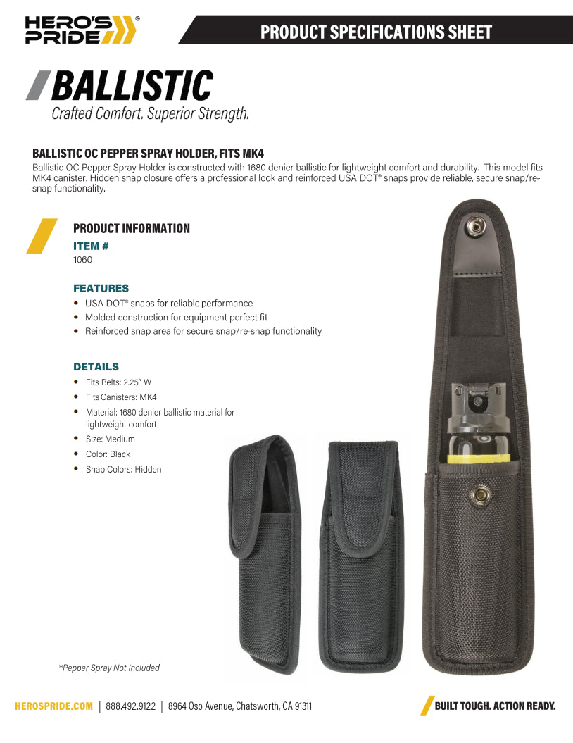 Ballistic OC Pepper Spray Holder Fits MK4 (2-1/4" Belt)