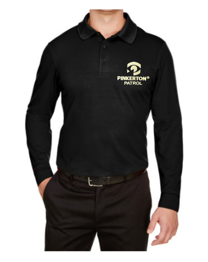 PIN Devon & Jones Men's CrownLux Performance® Plaited Long Sleeve Polo