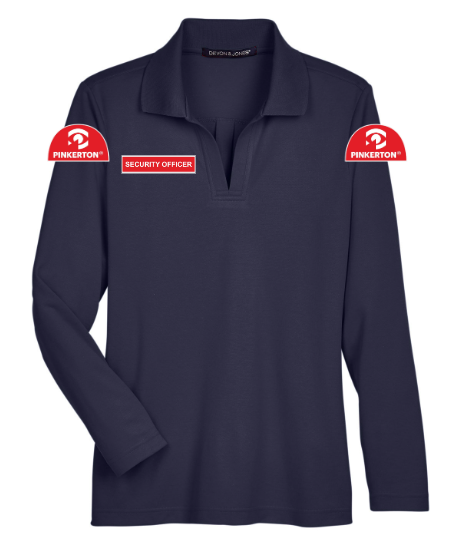 PIN Devon & Jones Women's CrownLux Performance® Plaited Long Sleeve Polo