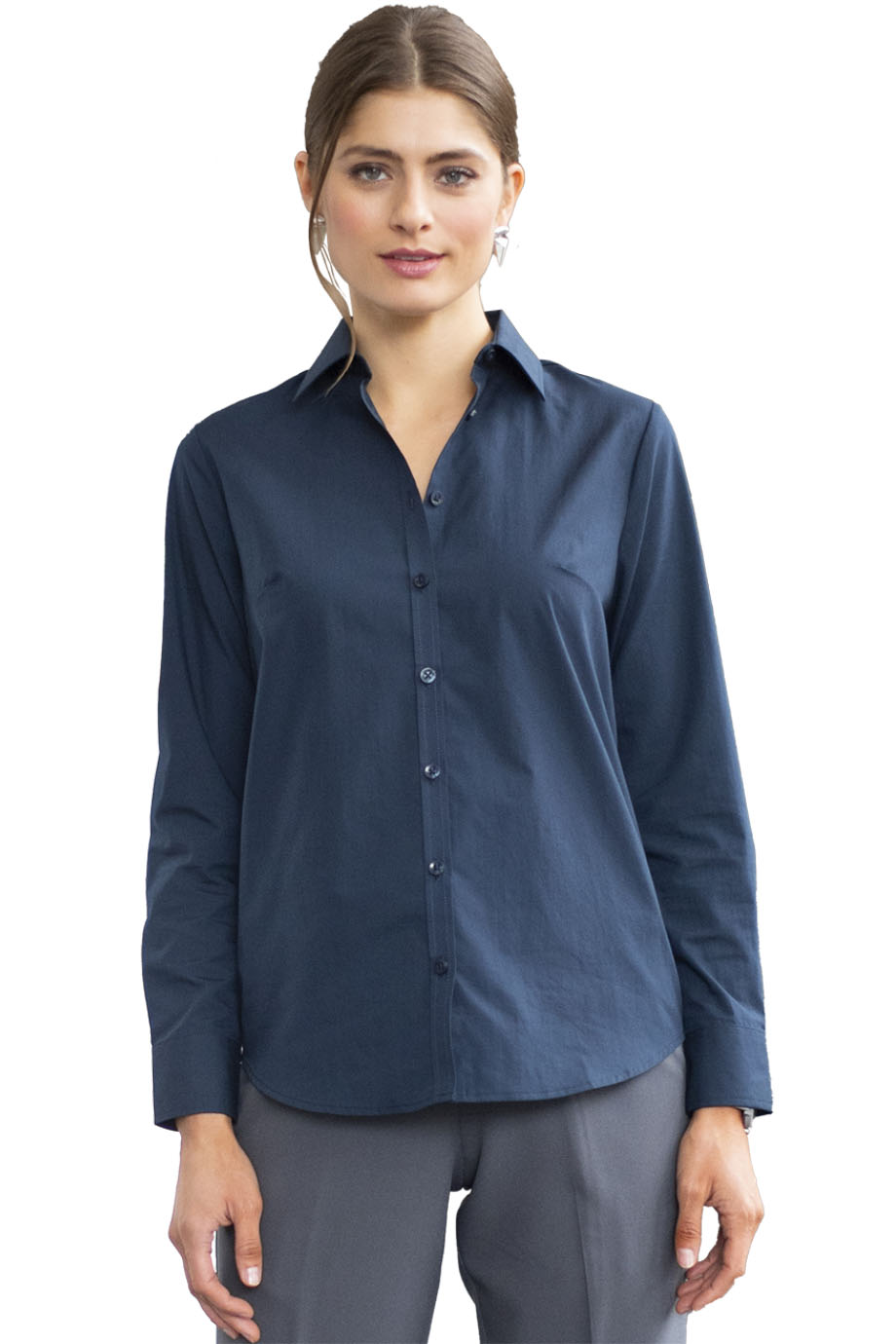 Essential Broadcloth Long Sleeve Ladies Shirt