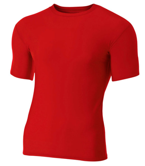 Adult Polyester Spandex Short Sleeve Compression T-Shirt