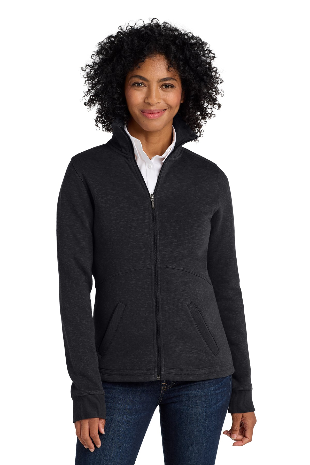 Port Authority® Women's Slub Fleece Full-Zip Jacket