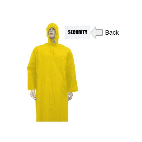 ICS 49" Long Rain Coat, Yellow with SECURITY
