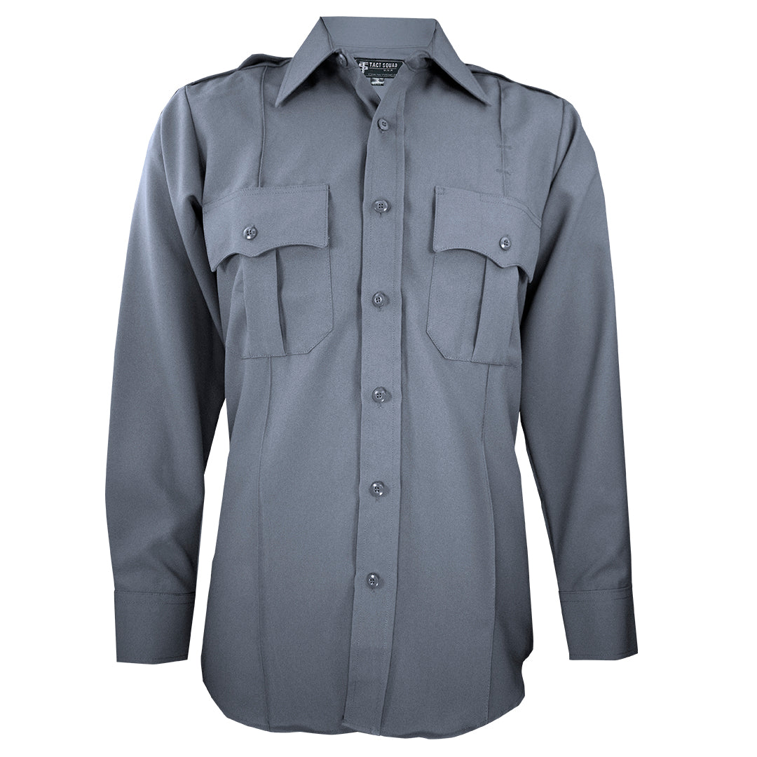 Men’s Polyester Long Sleeve Uniform Shirt (Color: Black, Dark Navy, French Blue, Grey, Light Blue, Nickel Gray)