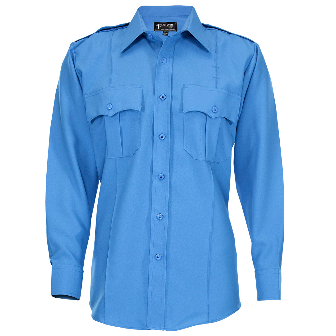Men’s Polyester Long Sleeve Uniform Shirt (Color: Black, Dark Navy, French Blue, Grey, Light Blue, Nickel Gray)
