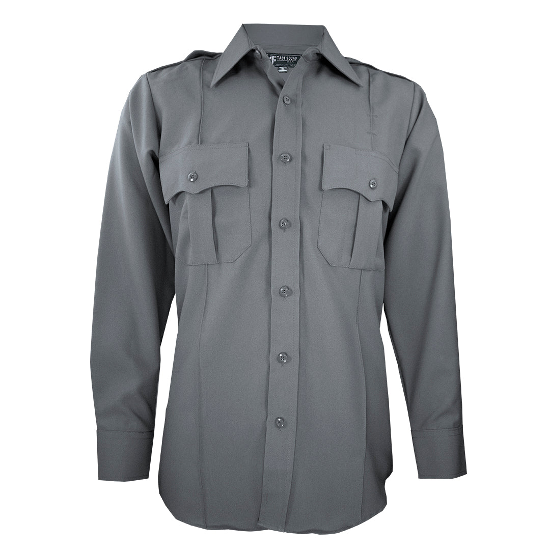 Men’s Polyester Long Sleeve Uniform Shirt (Color: Black, Dark Navy, French Blue, Grey, Light Blue, Nickel Gray)
