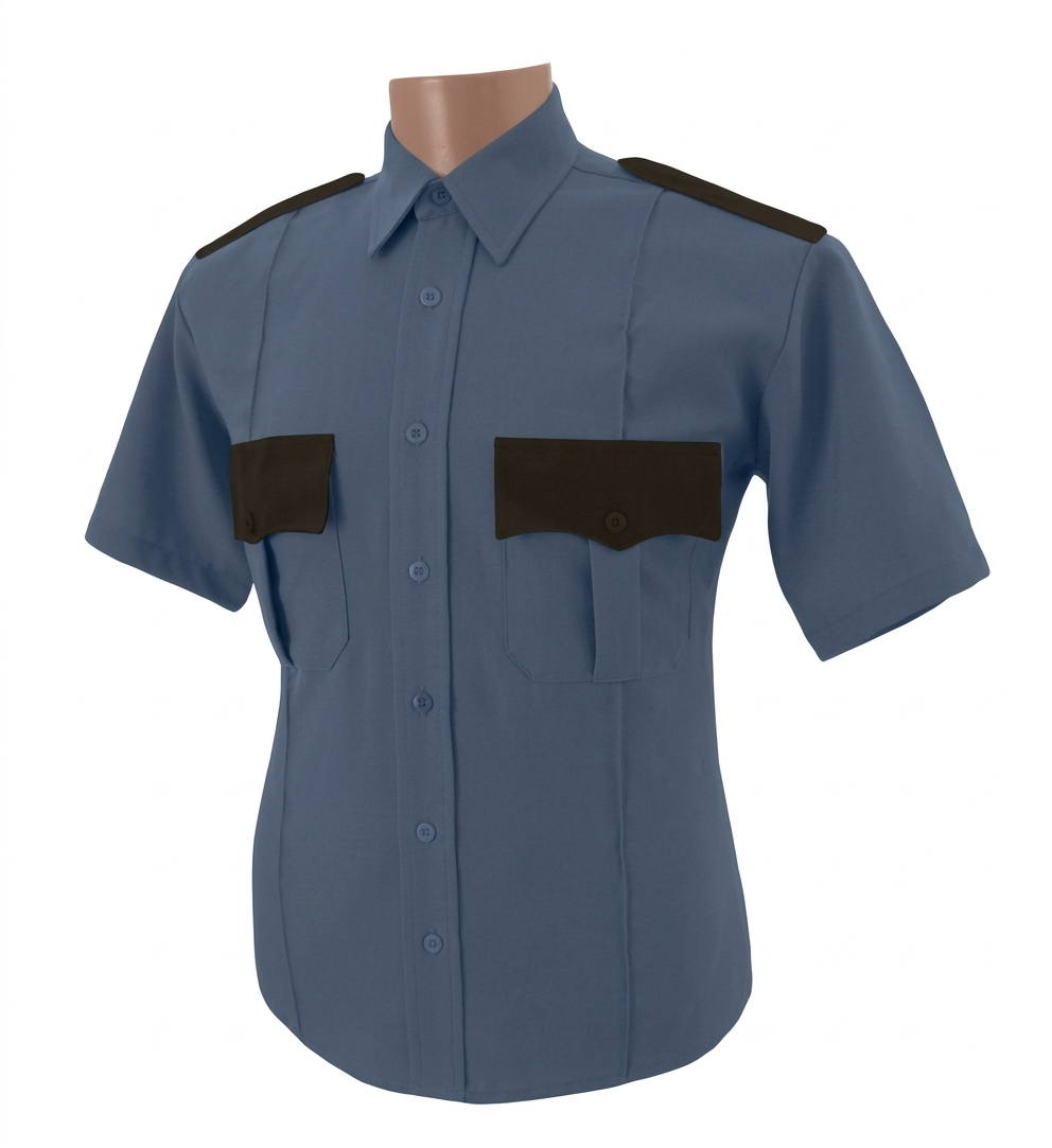 All Polyester Two Tone Short Sleeve Shirt