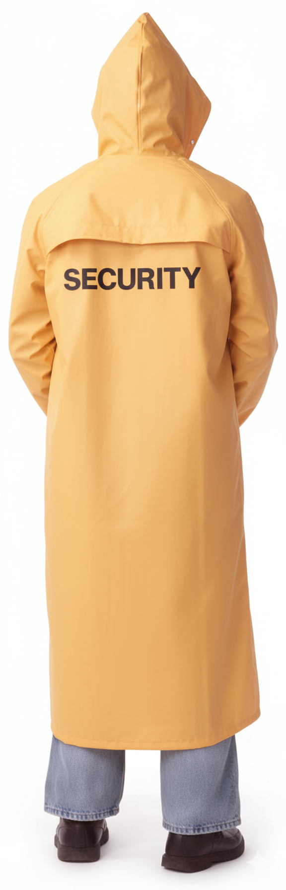 ICS 49" Long Rain Coat, Yellow with SECURITY