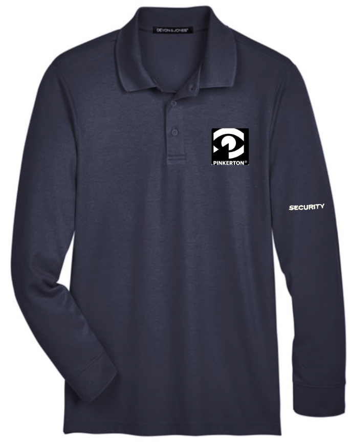 PIN Devon & Jones Men's CrownLux Performance® Plaited Long Sleeve Polo