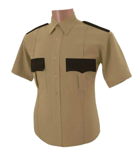 All Polyester Two Tone Short Sleeve Shirt