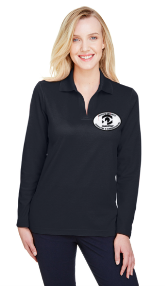 PIN Devon & Jones Women's CrownLux Performance® Plaited Long Sleeve Polo