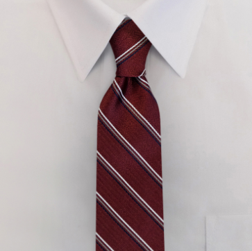 Burgundy/Grey Stripe #614 Clip-On Necktie