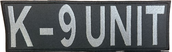 Patch (K-9 Unit) Gray on Black with Velcro Backing 10" x 3"