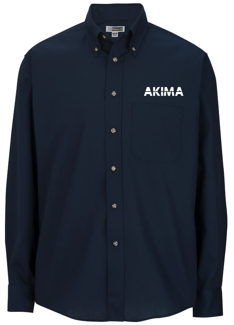 AKI Easy Care Poplin Long Sleeve Mens Shirt