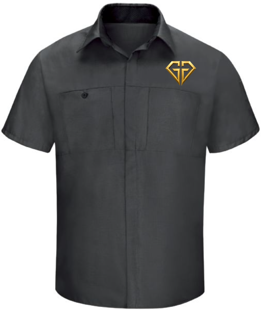 GGP Men's Short Sleeve Performance Plus Shop Shirt With Oilblok Technology
