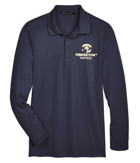 PIN Devon & Jones Men's CrownLux Performance® Plaited Long Sleeve Polo