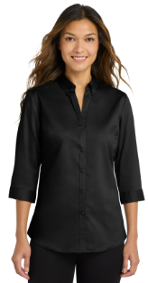 Port Authority® Women's 3/4-Sleeve SuperPro™ Twill Shirt