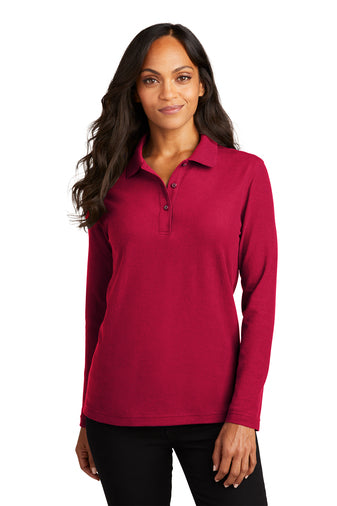 Port Authority® Women's Silk Touch™ Long Sleeve Polo