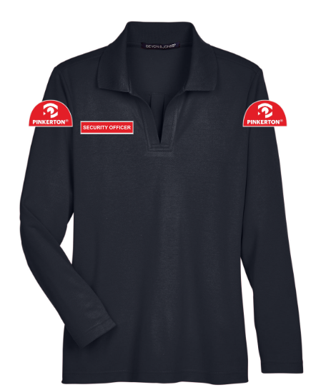 PIN Devon & Jones Women's CrownLux Performance® Plaited Long Sleeve Polo