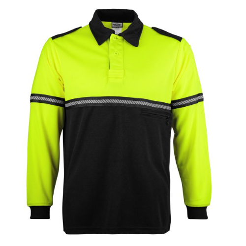 Two Tone L/S Bike Patrol Shirt With Zipper Pocket And Hash Stripes