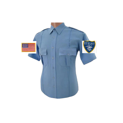 BOS Men's Poly & Cotton Secured Short Sleeve