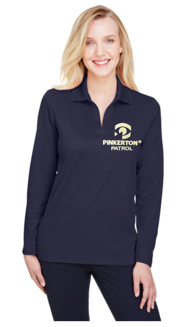 PIN Devon & Jones Women's CrownLux Performance® Plaited Long Sleeve Polo