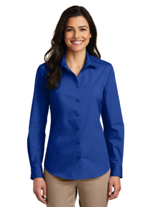 Port Authority® Women's Long Sleeve Carefree Poplin Shirt