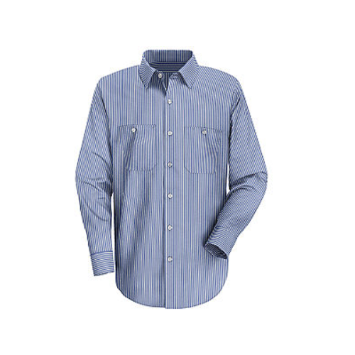 Men's Long Sleeve Industrial Stripe Work Shirt