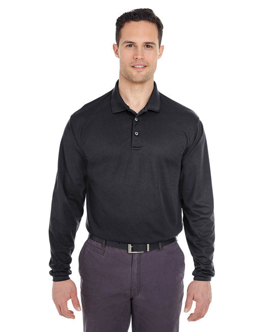 Men's Cool & Dry Long Sleeve Mesh Piqué Polo