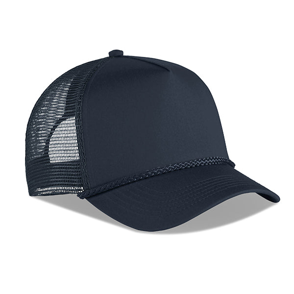 5 Panel Cotton Twill Front Mesh Cap With Braid Solid Trucker Cap (KELLER TRANS)