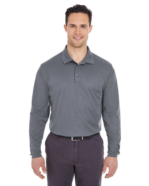 Men's Cool & Dry Long Sleeve Mesh Piqué Polo