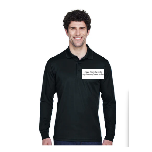 CM Core365 Men's Pinnacle Performance Long Sleeve Piqué Polo