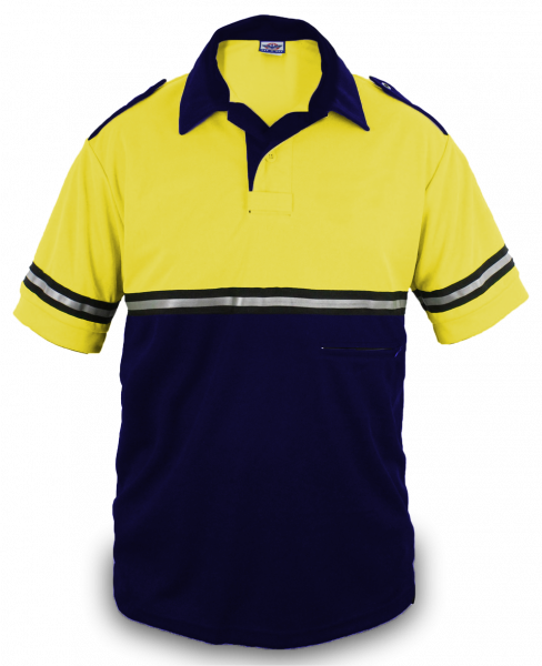Two Tone Bike Patrol Shirt With Zipper Pocket - Short Sleeve