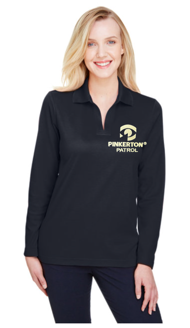 PIN Devon & Jones Women's CrownLux Performance® Plaited Long Sleeve Polo