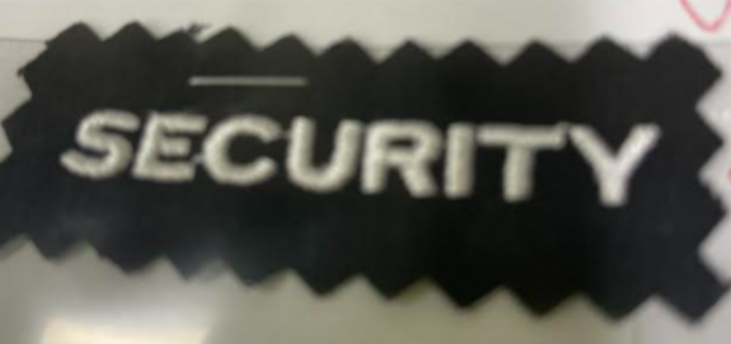 Embroidery - (SECURITY) in White For Chest