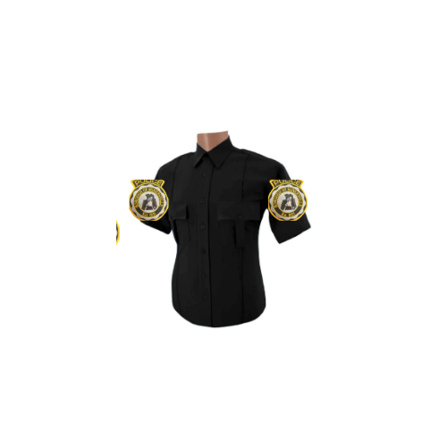 MIN Polyester Security Shirt Short Sleeve Black