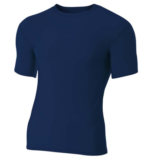 Adult Polyester Spandex Short Sleeve Compression T-Shirt