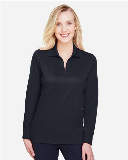 Women's CrownLux Performance® Plaited Long Sleeve Polo