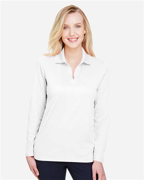 Women's CrownLux Performance® Plaited Long Sleeve Polo