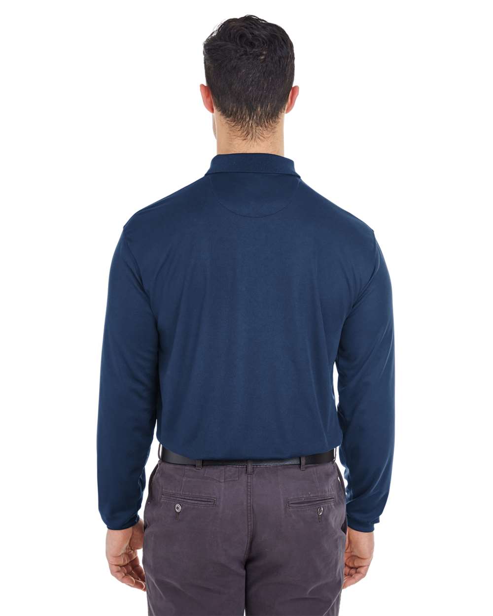 HAN Men's Cool & Dry Long Sleeve Mesh Piqué Polo