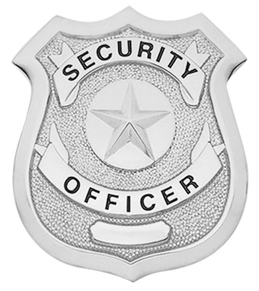 Metal Badge (Security Officer w/ Star) 2-1/4x2-5/8"