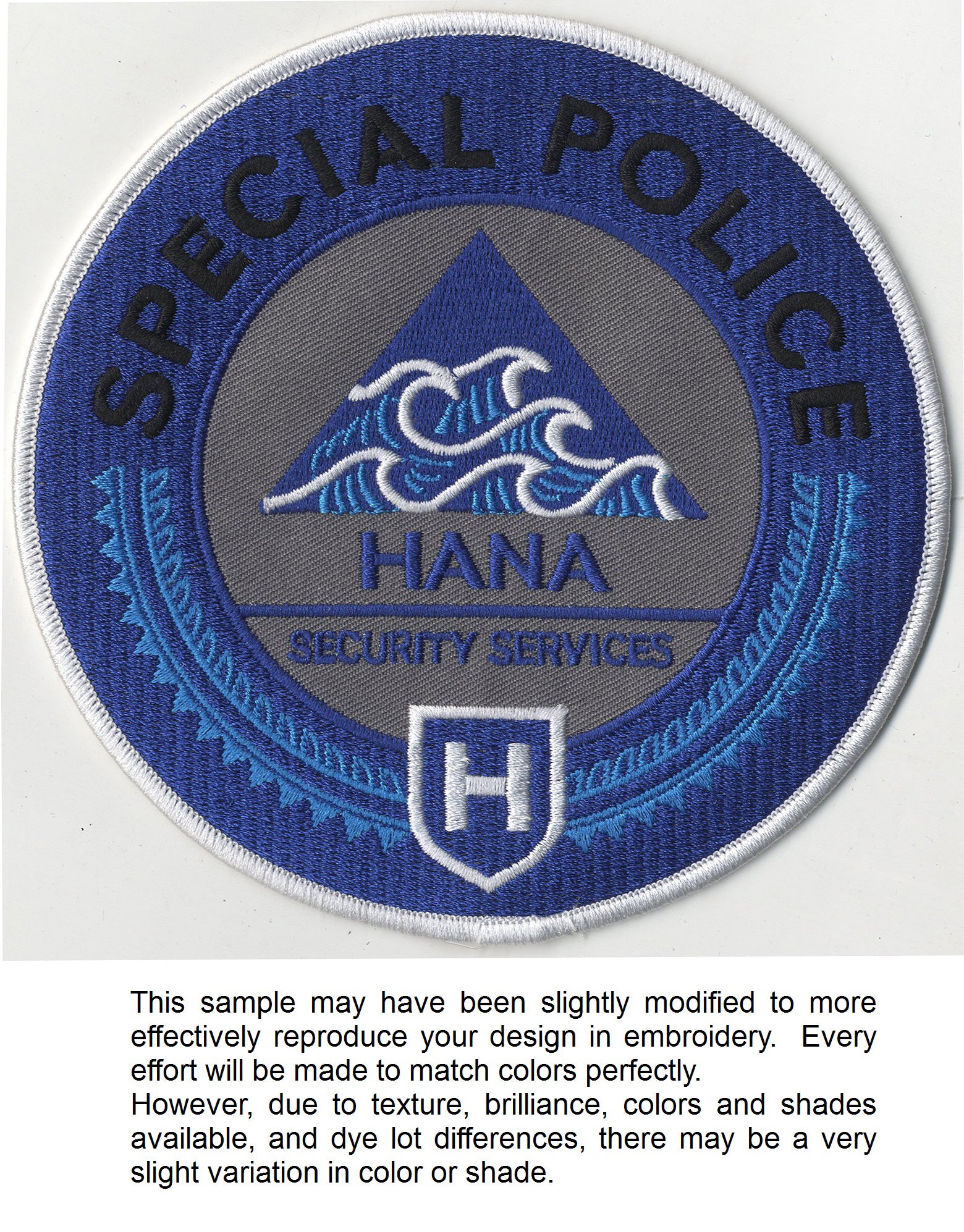 Patch (Special Police Hana Security Services) Round - Blue Black & Grey (PBS)