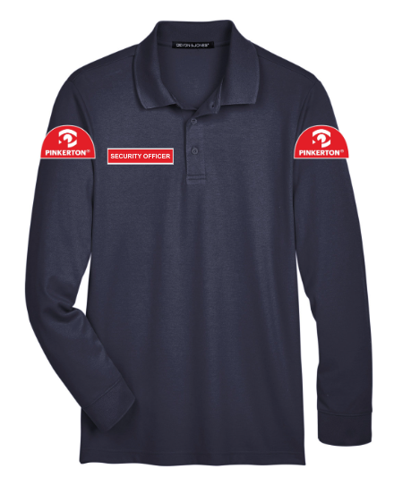 PIN Devon & Jones Men's CrownLux Performance® Plaited Long Sleeve Polo