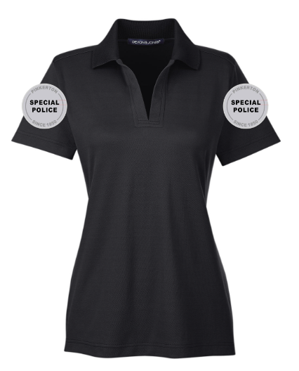 PIN Devon & Jones Women's CrownLux Performance® Plaited Polo (Special Police on Both Sleeves)