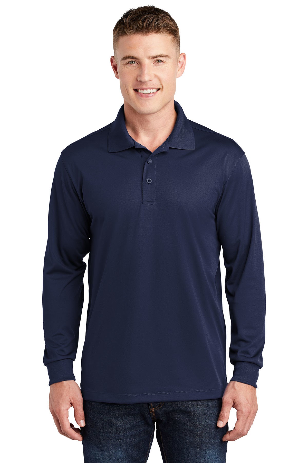 PIN Sport-Tek® Long Sleeve Micropique Sport-Wick® Polo