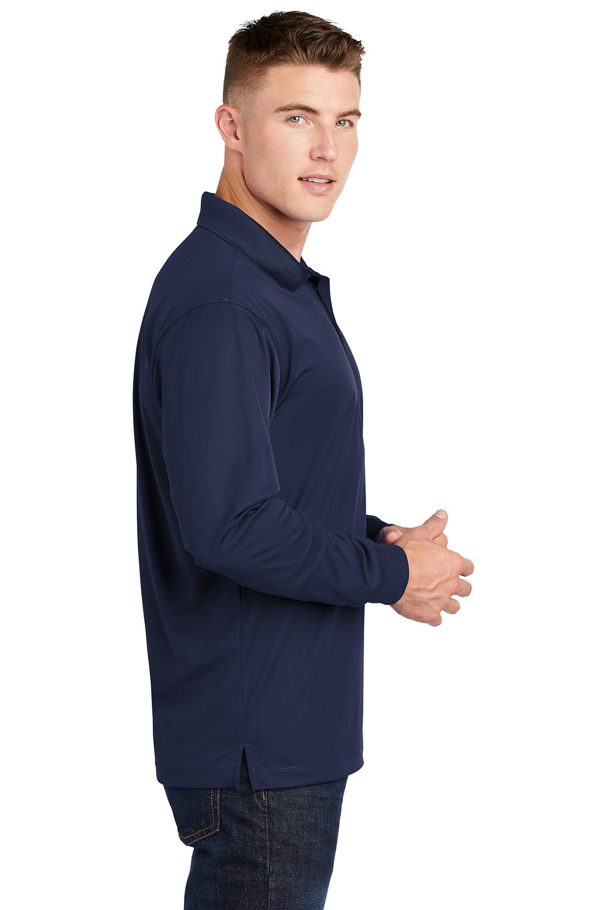 PIN Sport-Tek® Long Sleeve Micropique Sport-Wick® Polo