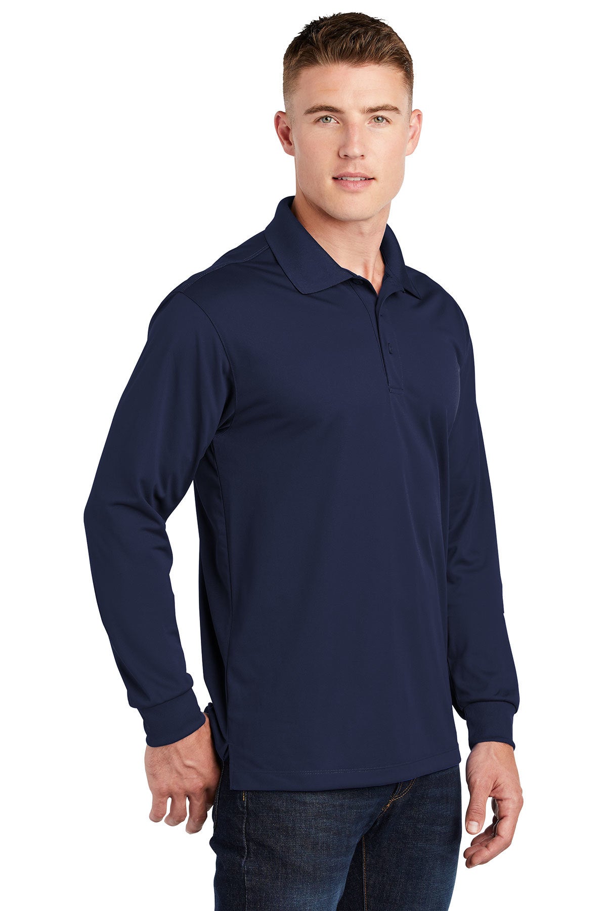 PIN Sport-Tek® Long Sleeve Micropique Sport-Wick® Polo