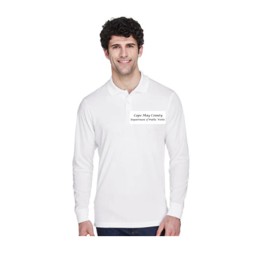 CM Core365 Men's Pinnacle Performance Long Sleeve Piqué Polo