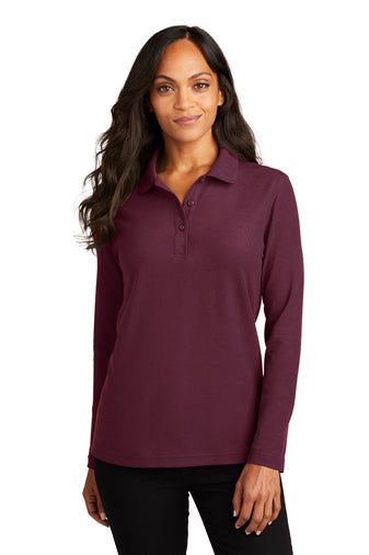 Port Authority® Women's Silk Touch™ Long Sleeve Polo