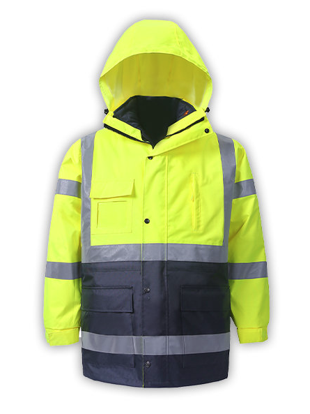 4-in-1 Parka w/body Warmer Lime/Blue Class 3